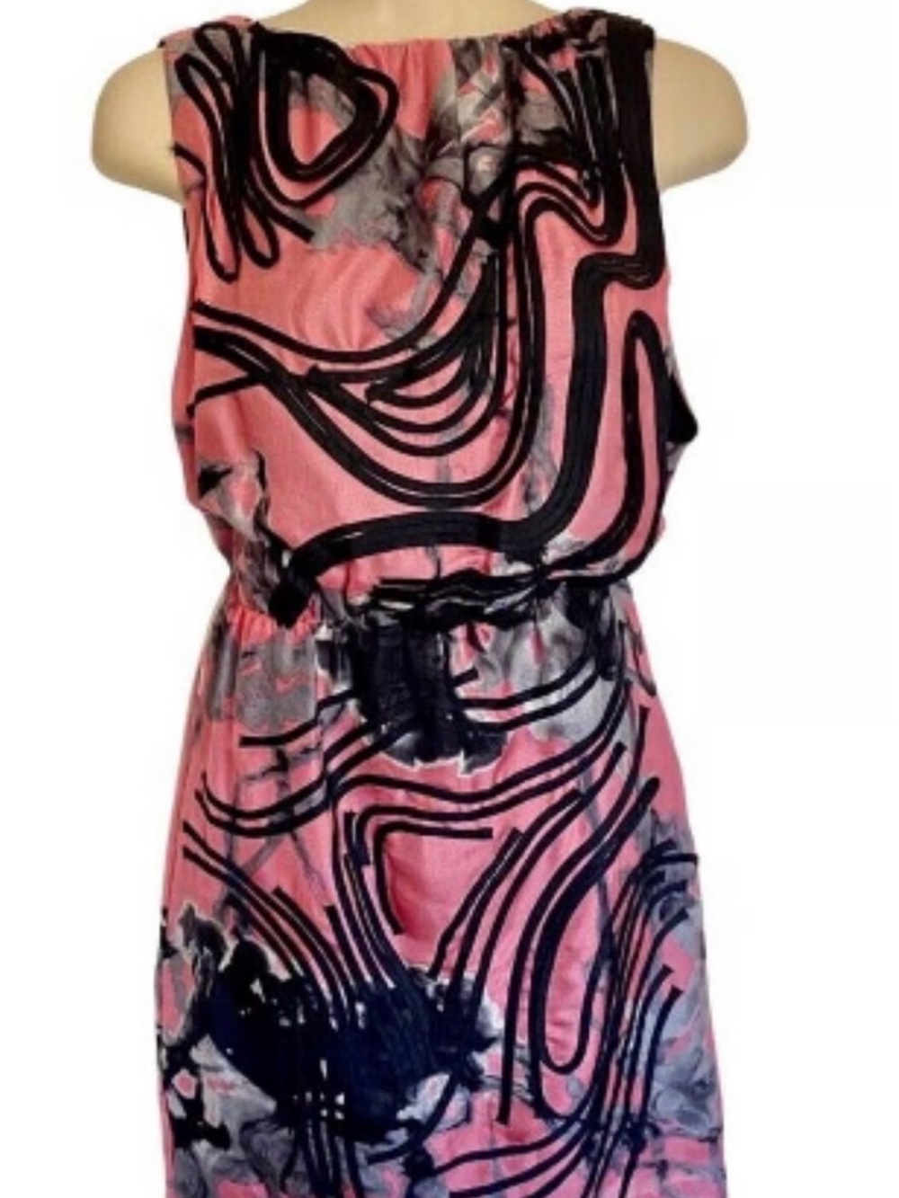 Robert Rodriguez Coral Pink Abstract Print Mini Dress